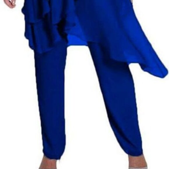 CHIFFON LAYERED OUTFIT PANTS SUIT - Picture 2 of 3